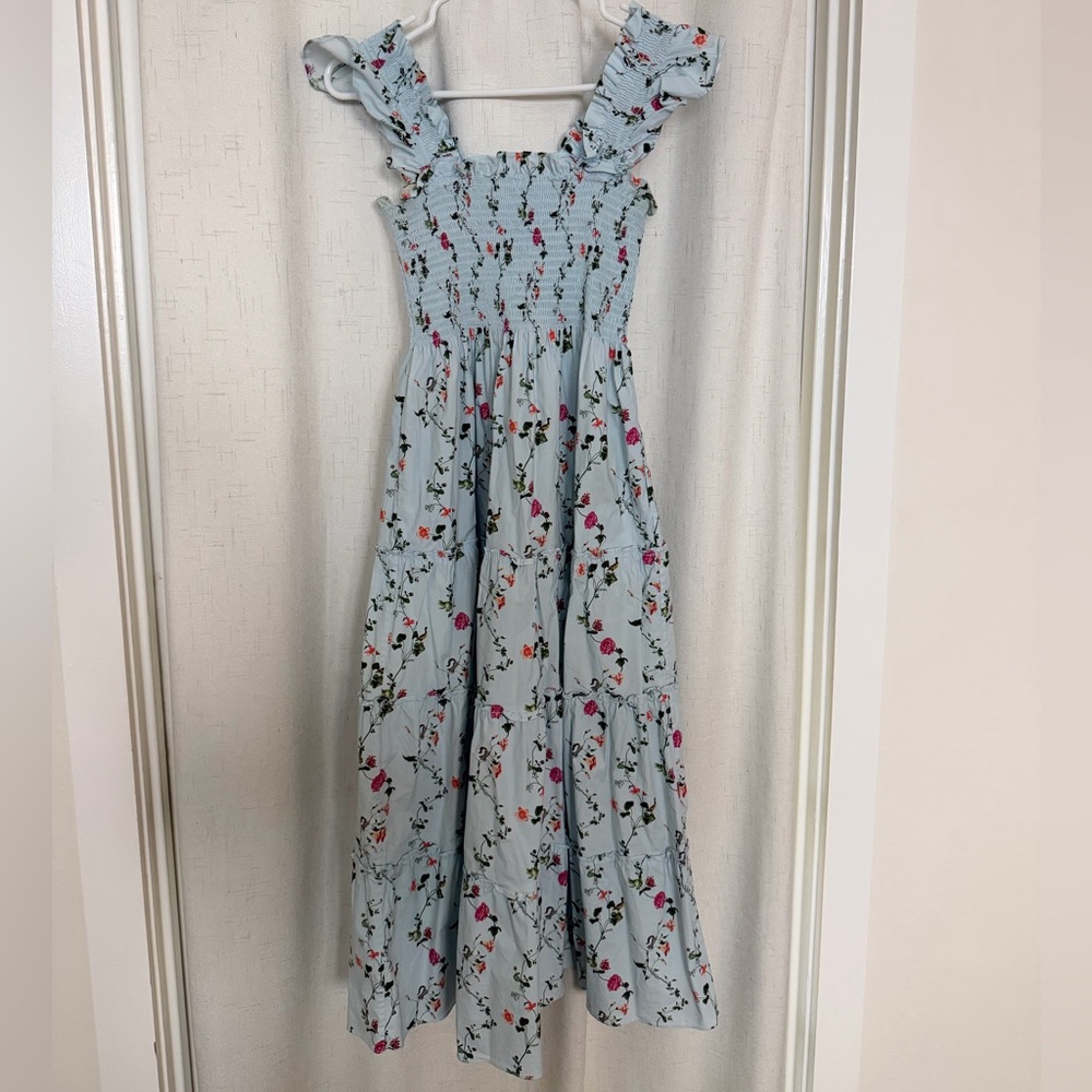 Hill House The Ellie Nap Dress - Pond Floral Poplin